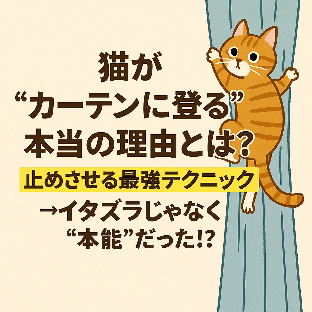 猫が“カーテンに登る”本当の理由とは？止めさせる最強テクニック → イタズラじゃなく“本能”だった!?