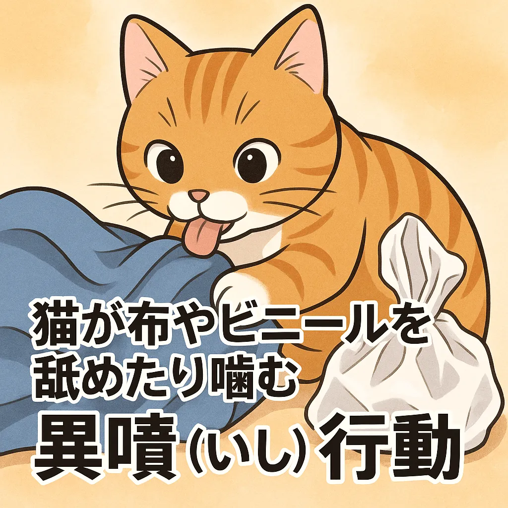 猫が布やビニールを舐めたり噛む“異嗜（いし）行動”