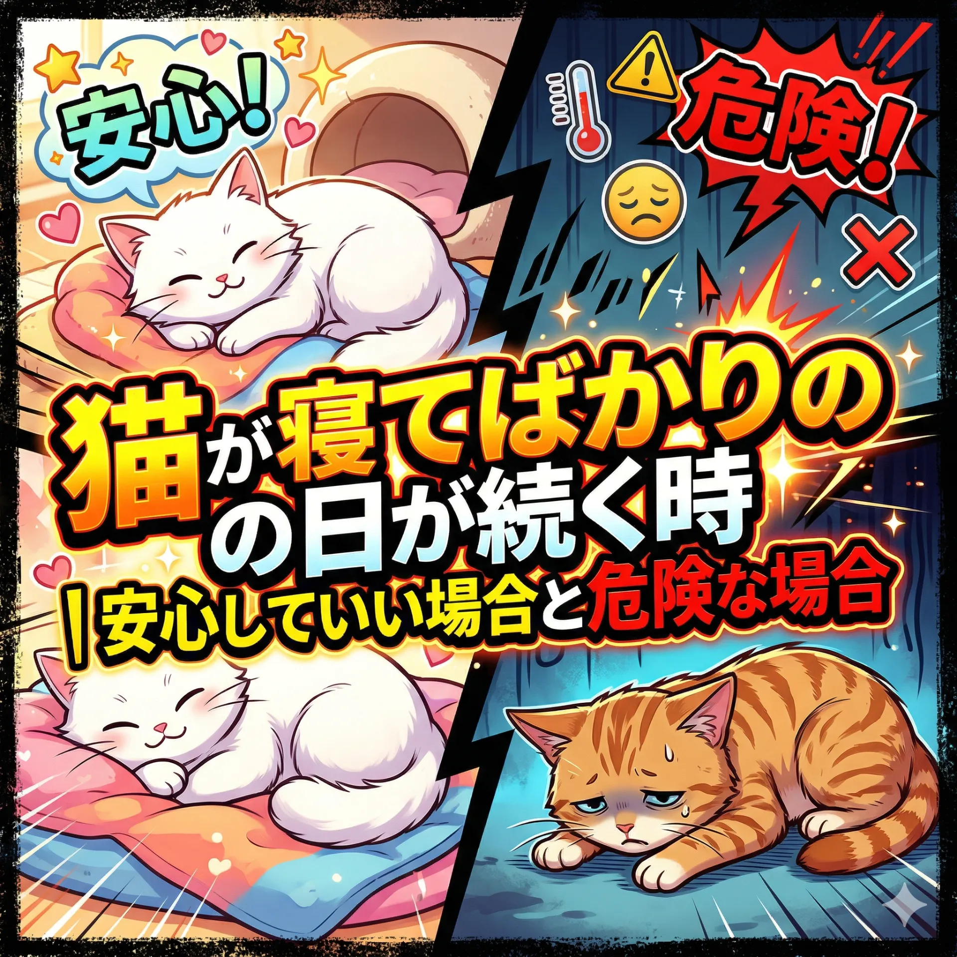 猫が寝てばかりの日が続く時|安心していい場合と危険な場合