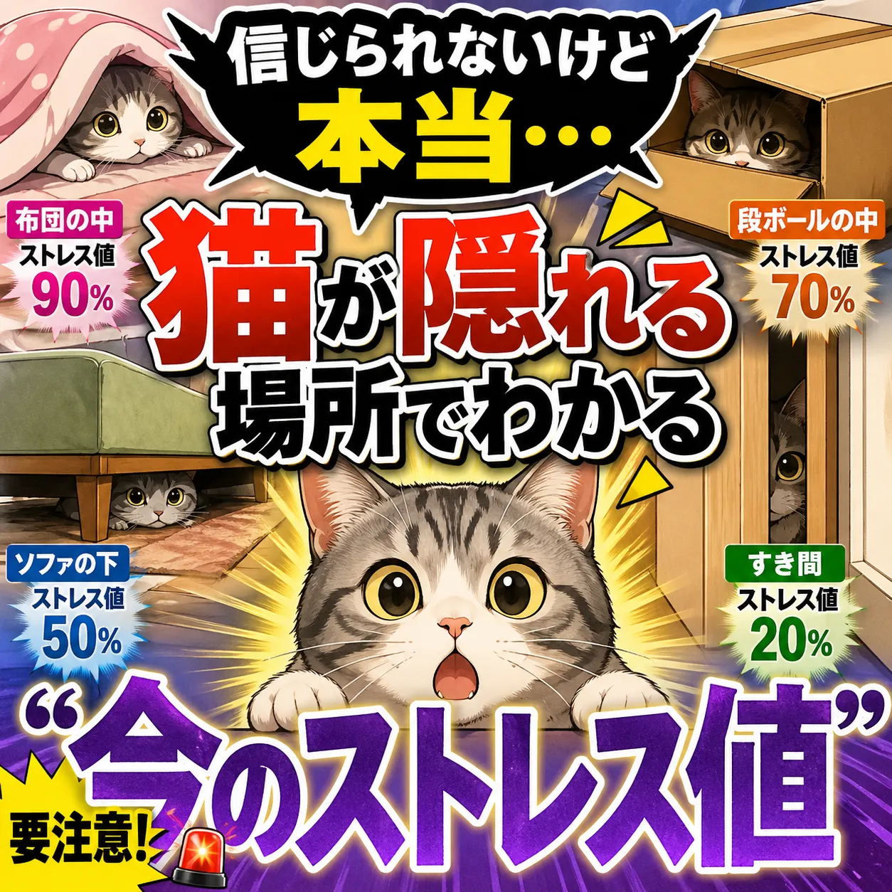 信じられないけど本当…猫が隠れる場所でわかる