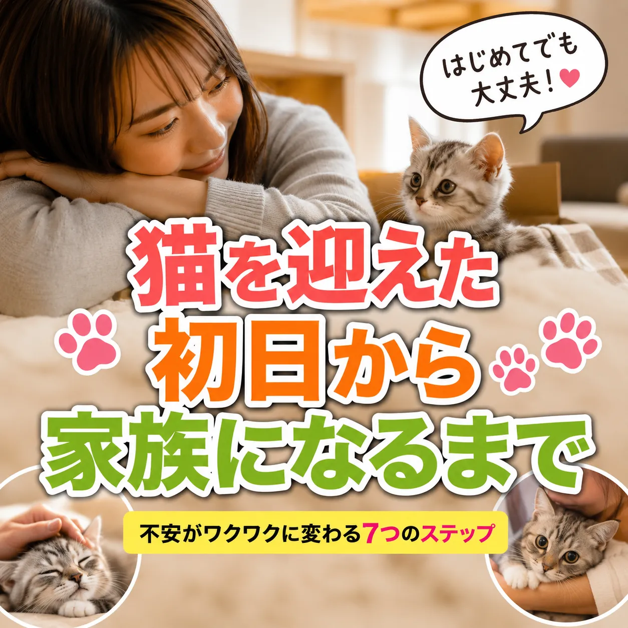 猫を迎えた初日から家族になるまで