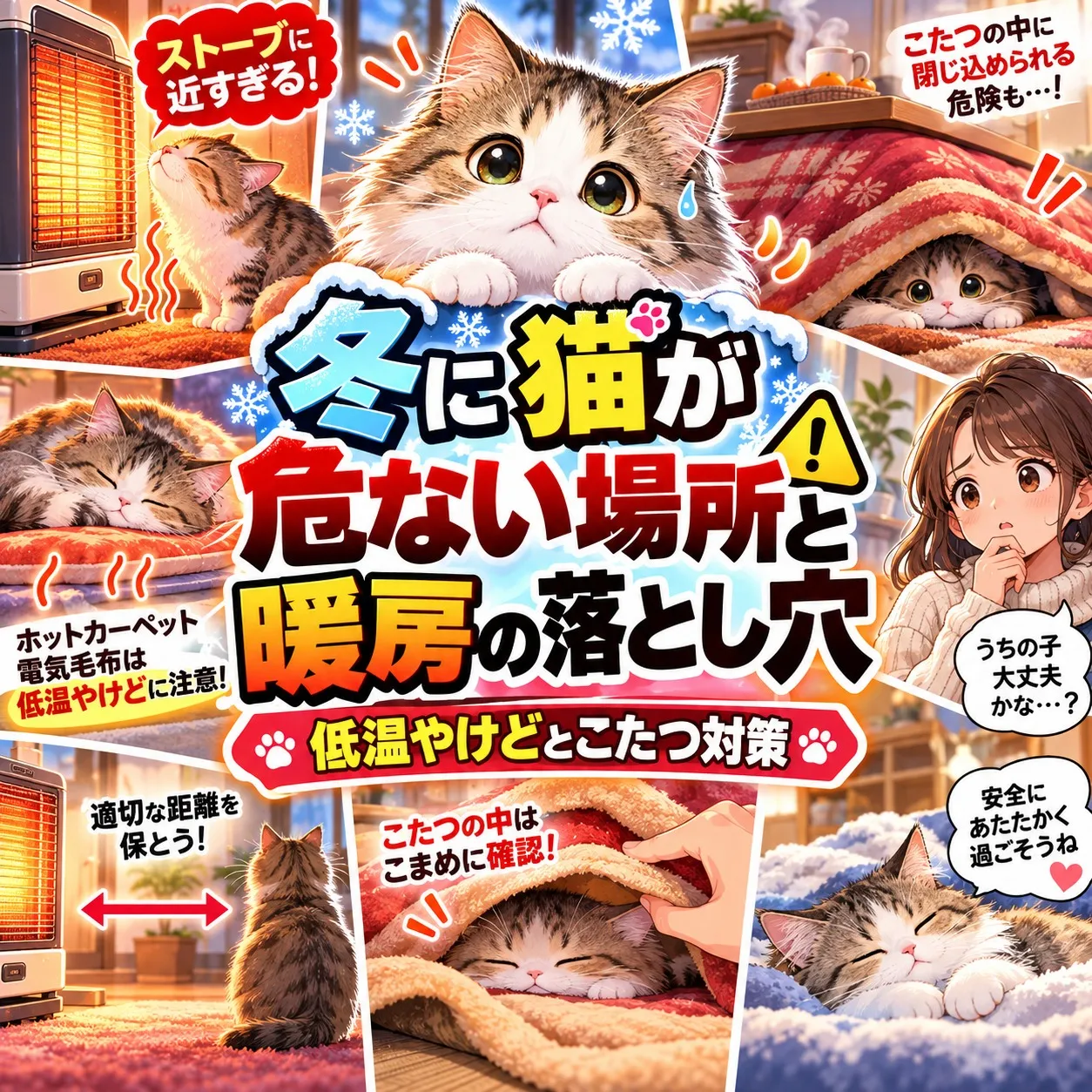 冬に猫が危ない場所と暖房の落とし穴｜低温やけどとこたつ対策